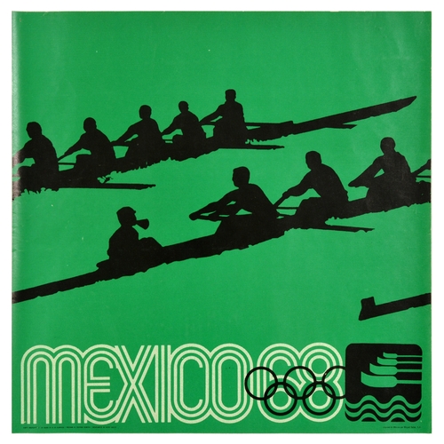 14 - Sport Poster Mexico Olympic Games 1968 Rowing. Original vintage sport poster for the 1968 Mexico Oly... 