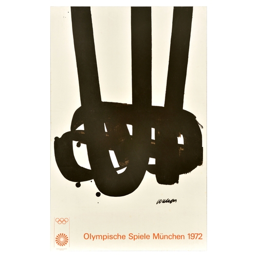 36 - Sport Poster Munich Olympic Games Pierre Soulages. Original vintage sport poster promoting the 1972 ... 