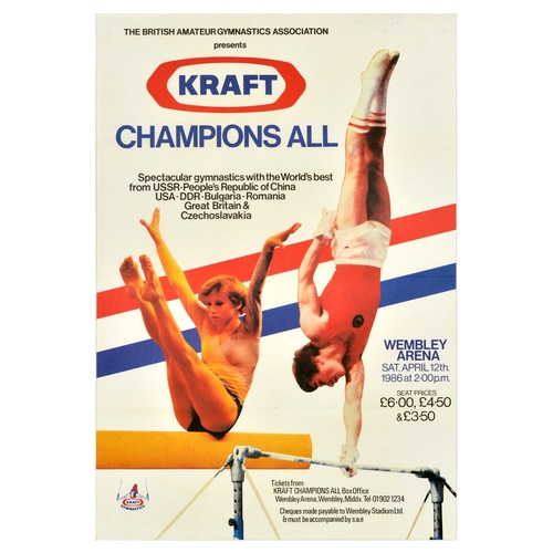 47 - Sport Poster Set British Gymnasts Ladies Gymnastics Championships. Set of 15 original vintage sport ... 