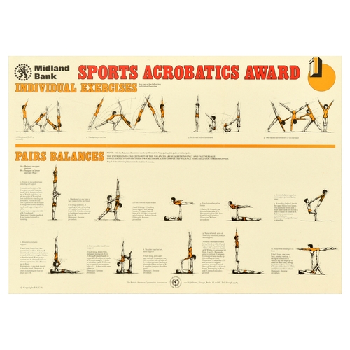 55 - Sport Poster Set Acrobatics Award Exercise Instructions. Set of three original vintage sports poster... 