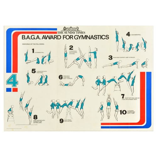 57 - Sport Poster Set British Gymnastics Award Instructions. Set of 7 original vintage sport posters for ... 