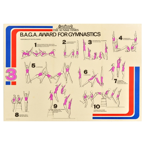 57 - Sport Poster Set British Gymnastics Award Instructions. Set of 7 original vintage sport posters for ... 