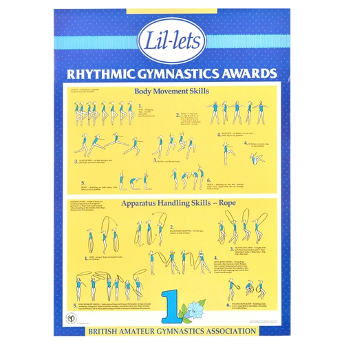 61 - Sport Poster Set Rhythmic Gymnastics Award Instructions. Set of 6 original vintage sports advertisin... 