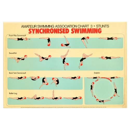 62 - Sport Poster Set Synchronised Swimming Pictograms Amateur. Set of 4 original vintage sport poster is... 