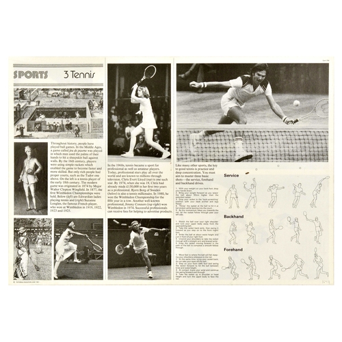 63 - Sport Poster Set Tennis Technique Pictogram Feet. Set of 3 tennis related original vintage posters. ... 