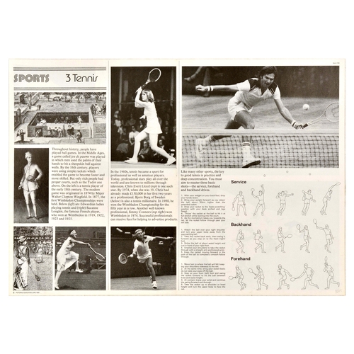 63 - Sport Poster Set Tennis Technique Pictogram Feet. Set of 3 tennis related original vintage posters. ... 