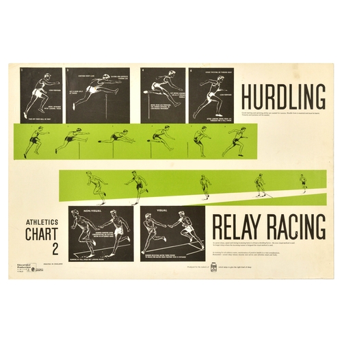 64 - Sport Poster Set Athletics Pictograms Hammer Running Pole Vault High Jump. Set of 6 original vintage... 