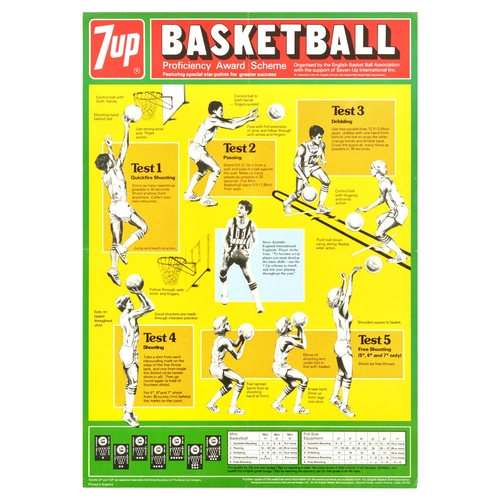 66 - Sport Poster Set Basketball Instructions Daley Thompson. Set of 8 original vintage sports and advert... 