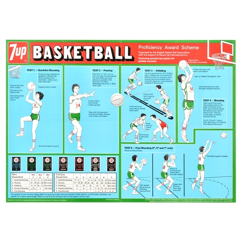 66 - Sport Poster Set Basketball Instructions Daley Thompson. Set of 8 original vintage sports and advert... 