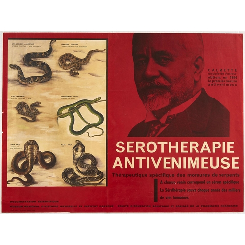 115 - Advertising Poster Serotherapie Snake Venom. Original vintage poster Serotherapie Antivenimeuse Ther... 