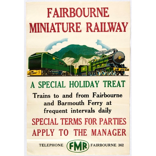 27 - Advertising Poster Fairbourne Miniature. Original vintage advertising poster promoting trips to the ... 