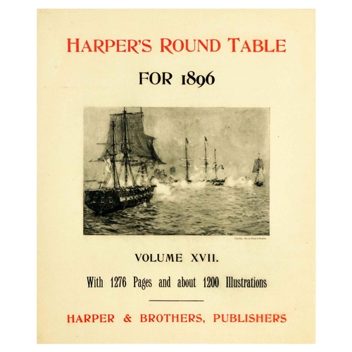 3 - Advertising Poster Harpers Round Table Magazine Naval. Original antique advertising poster for the A... 