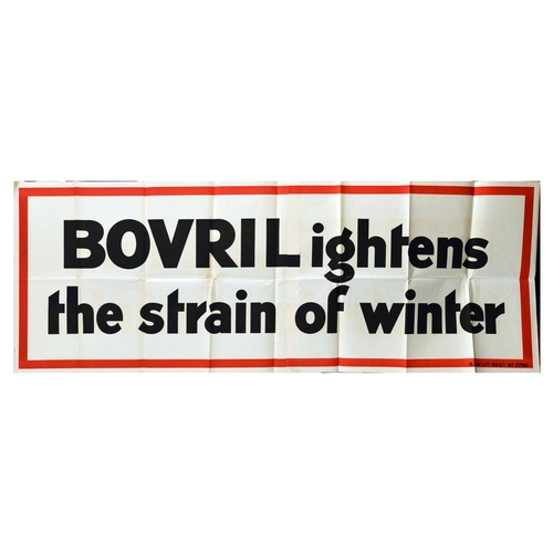 37 - Advertising Poster Bovril Beef Hot Drink Winter Strain. Original vintage advertising poster for Bovr... 