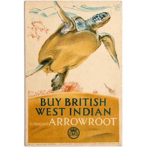 50 - Advertising Poster EMB West Indian Arrowroot Turtle. Original vintage advertising double-sided poste... 