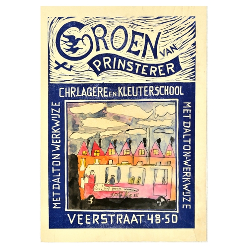 56 - Advertising Poster Groen Van Prinsterer Christian School Netherlands. Original vintage advertising p... 