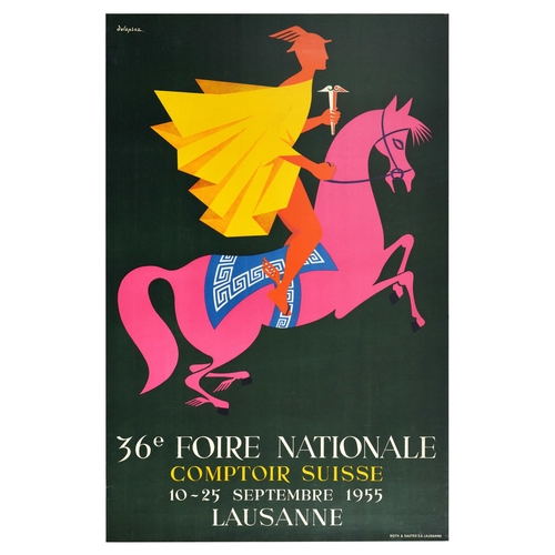 77 - Advertising Poster Swtizerland Swiss Fair Delapraz. Original vintage advertising poster for the 36th... 