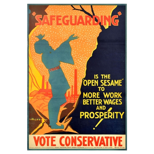 13 - British Elections Poster Safeguarding Vote Conservative Party UK . Original vintage political propag... 