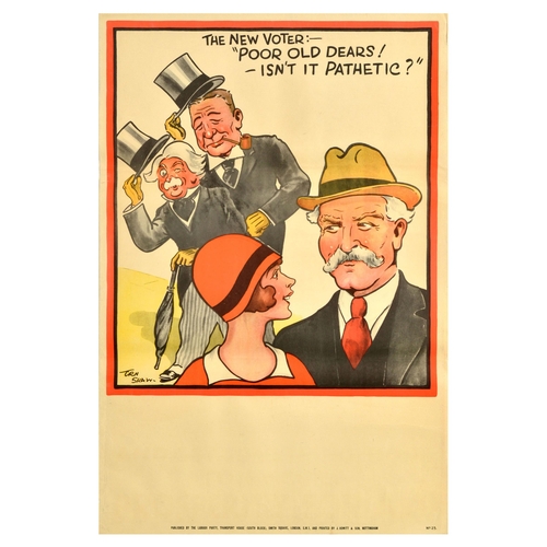 46 - British Elections Poster Poor Old Dears Pathetic Labour Party. Original vintage political propaganda... 