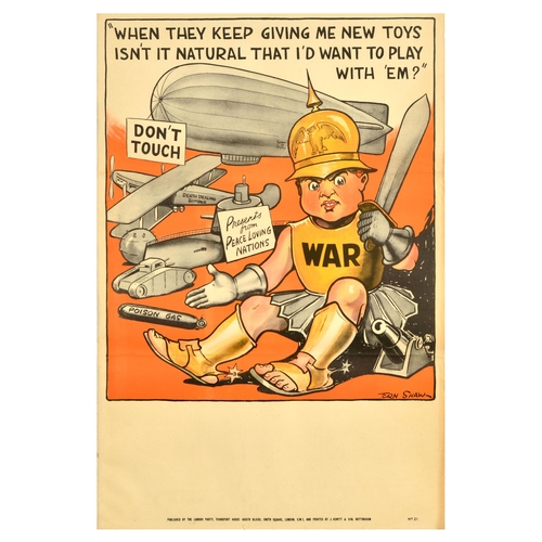 62 - British Elections Poster New Toys For War From Peace Loving Nations. Original vintage political prop... 