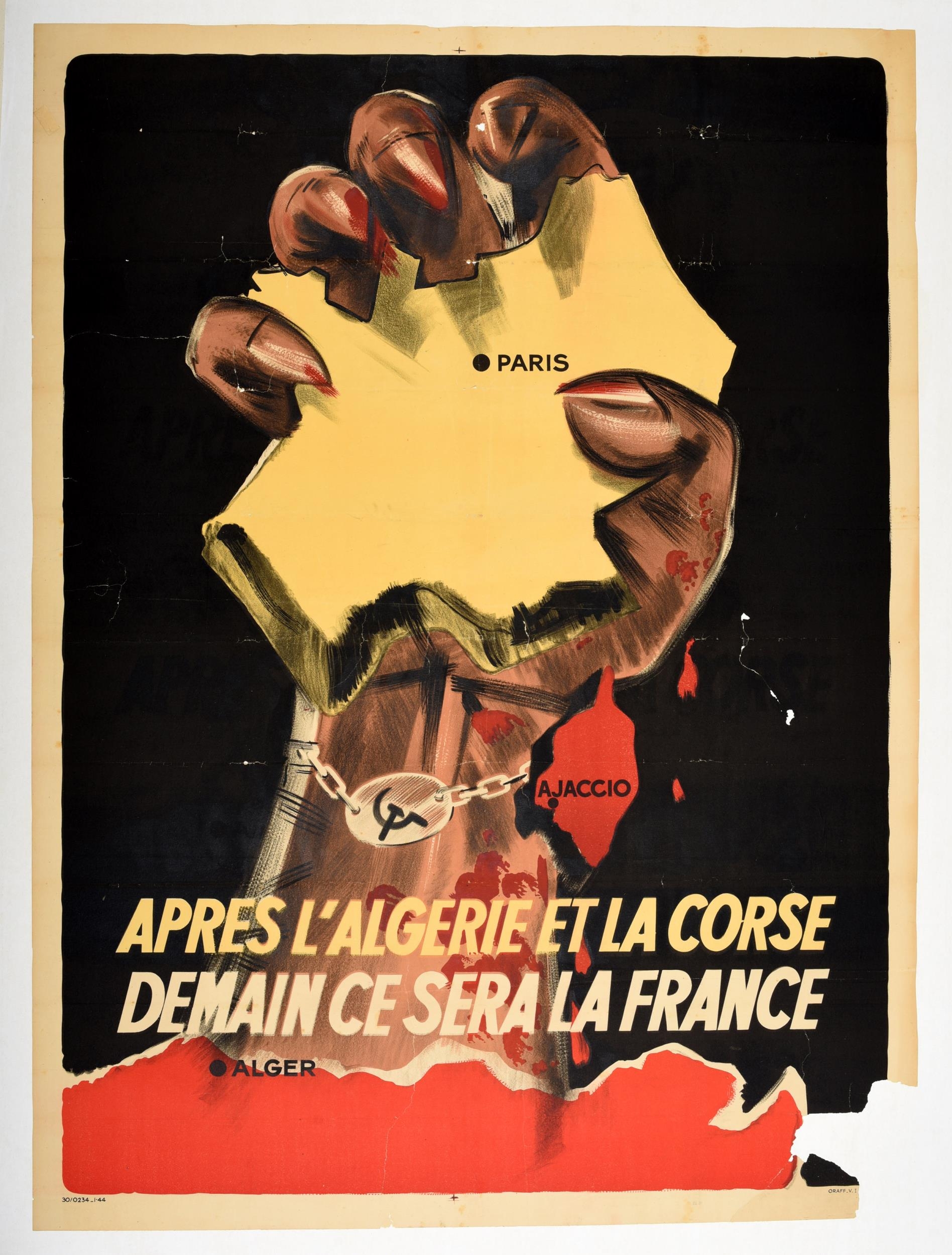 War Poster Wii Algeria Corsica Tomorrow Vichy France Communism 