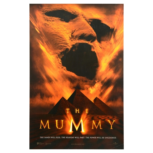 Set Movie Posters Thriller Mummy Wild Wild West Haunting. Set of three original vintage movie posters. 1. The Mummy, a 1999 American action-adventure film written and directed by Stephen Sommers, starring Brendan Fraser, Rachel Weisz, John Hannah, and Arnold Vosloo, featuring an image of a sand formation in the shape of a face above the pyramids. Good condition, creasing, tears, reversed image printed on reverse. Country of issue: UK, designer: Unknown, size (cm): 101x68, year of printing: 1999; 2. Wild Wild West, a 1999 American steampunk Western film directed by Barry Sonnenfeld and written by S. S. Wilson and Brent Maddock alongside Jeffrey Price and Peter S. Seaman, based on a story conceived by Jim and John Thomas, starring Will Smith, Kevin Kline, Kenneth Branagh, Salma Hayek and Ted Levine. The poster features an image of Smith drawing a gun and Kline standing beside him. Horizontal. Very good condition, creasing. Country of issue: UK, designer: Unknown, size (cm): 76x101, year of printing: 1999; 3. The Haunting, a 1999 American supernatural horror film directed by Jan de Bont, and starring Liam Neeson, Catherine Zeta-Jones, Owen Wilson, and Lili Taylor, with Marian Seldes, Bruce Dern, Todd Field, and Virginia Madsen. The poster features an outline of a building in a foggy setting. Horizontal. Good condition, creasing, tears, reversed image printed on reverse. Country of issue: UK, designer: Unknown, size (cm): 76x101, year of printing: 1999.