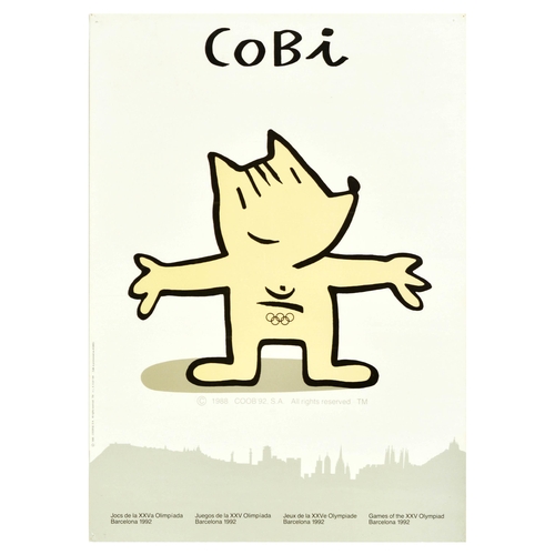 323 - Sport Poster Set Barcelona 92 Olympic Games Mascots Cobi Petra. Set of 2 original vintage sport post... 