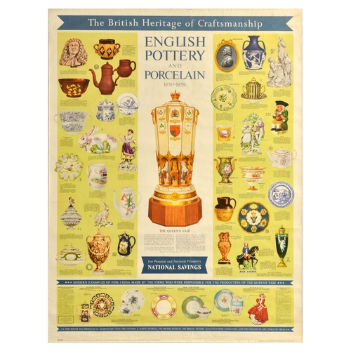 68 - Advertising Poster National Savings English Pottery Porcelain  . Original vintage National Savings p... 