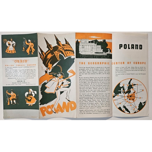 180 - Poland ORBIS Art Deco Travel Brochure. Original vintage travel brochure promoting travel to Poland -... 