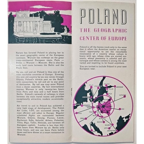 183 - Tour Poland Art Deco Orbis Travel Brochure. Original vintage travel booklet Let's Tour Poland publis... 