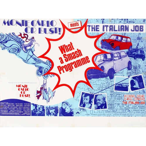 501 - Movie Poster The Italian Job Monte Carlo Or Bust Double Bill Quad. Original vintage double bill quad... 