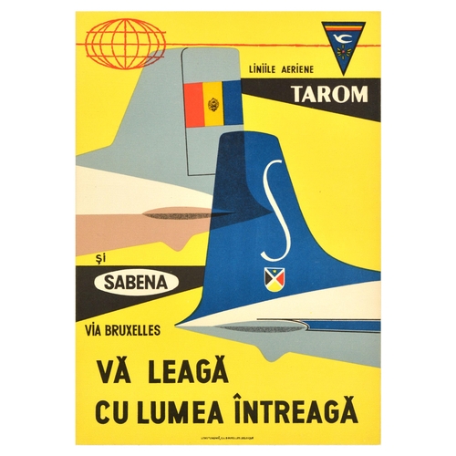 SABENA AVION USA Rf109 - POSTER HQ 50x70cm d'une AFFICHE VINTAGE