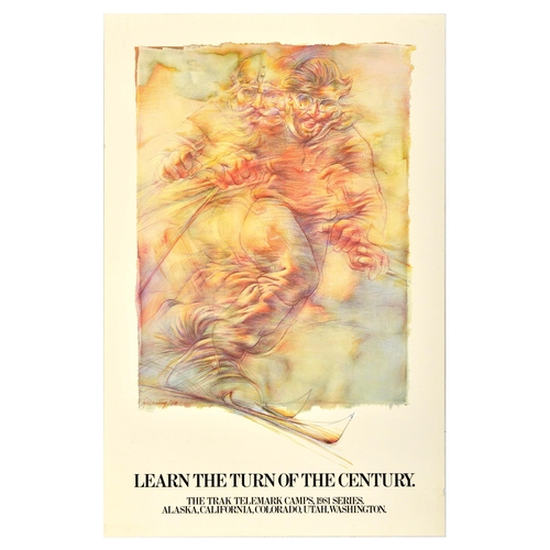 276 - Sport Poster Trak Telemark Ski USA Camps Turn Of The Century. Original vintage sports poster - Learn... 