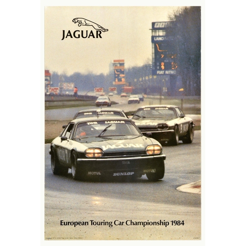 278 - Sport Poster Jaguar XJS Car Racing European Touring Car Championship 1984. Original vintage sport po... 
