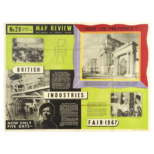 333 - Propaganda Poster Map Review 28 Mining Week British Industries Fair Colonies. Original vintage propa... 