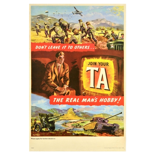 412 - Propaganda Poster TA Territorial Army Real Mans Hobby . Original vintage British Army recruitment po... 