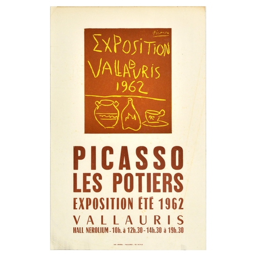 86 - Art Exhibition Poster Pablo Picasso Potters Pottiers Pottery 1962. Original vintage art advertising ... 