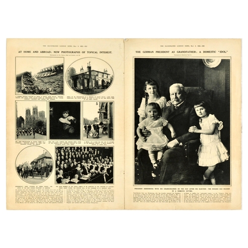 13 - Lithograph Engraving Set Charles Dana Gibson Advertising Poster The Illustrated London News Hindenbu... 