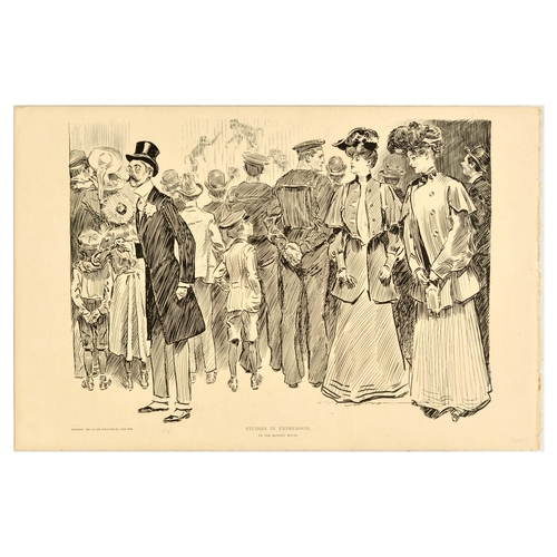 13 - Lithograph Engraving Set Charles Dana Gibson Advertising Poster The Illustrated London News Hindenbu... 