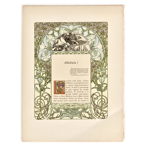 24 - Advertising Poster Mucha Gebhart Cloches De Noel Et De Paques . Original antique Art Nouveau pages a... 