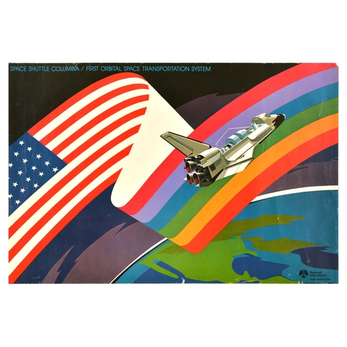 Travel Poster Space Shuttle Columbia NASA Rockwell International ...