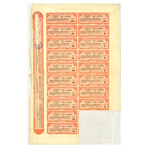 33 - Antique Russian General Oil Exploration Baku AzerbajanShares Certificate. Original antique poster fo... 