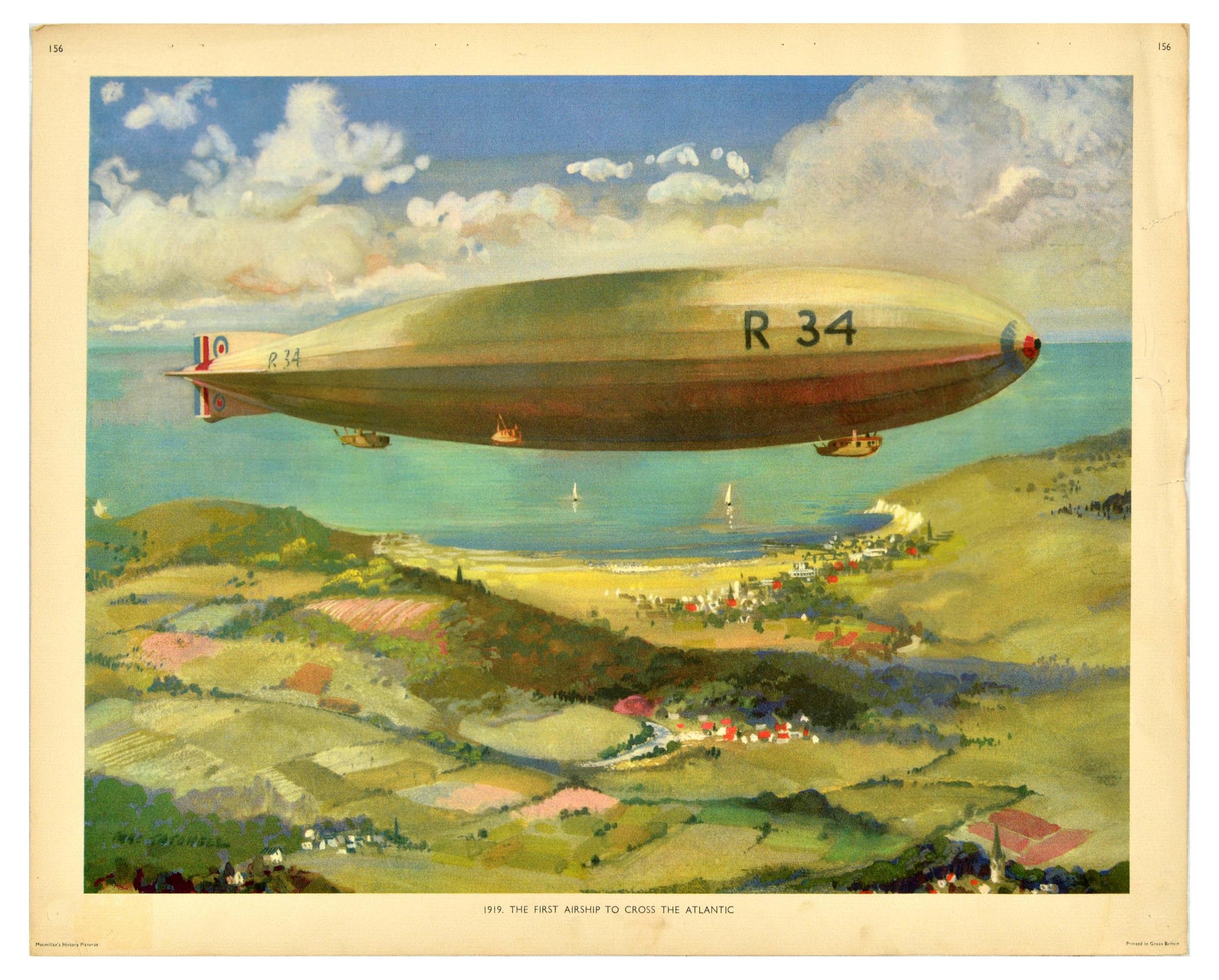 Aviation History Poster Set Zeppelin Atlantic Crossing. Original ...