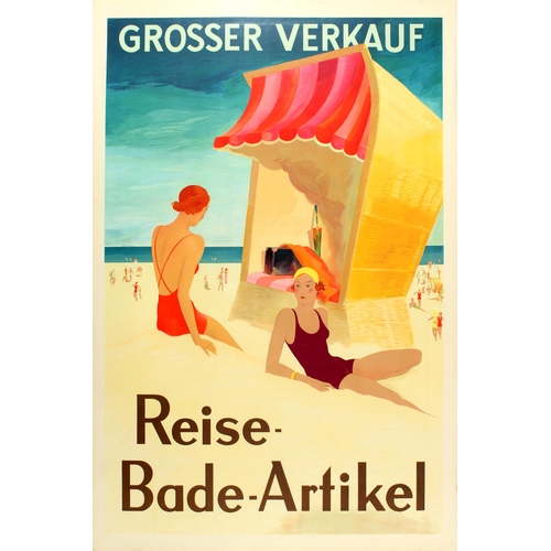 51 - Advertising Poster Art Deco Swimming Costumes Summer Fashion. Advertising Poster Swimming Costumes S... 