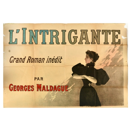 9 - Advertising Poster Intrigante LIntrigante France Belle Epoque. Original vintage incomplete book adve... 