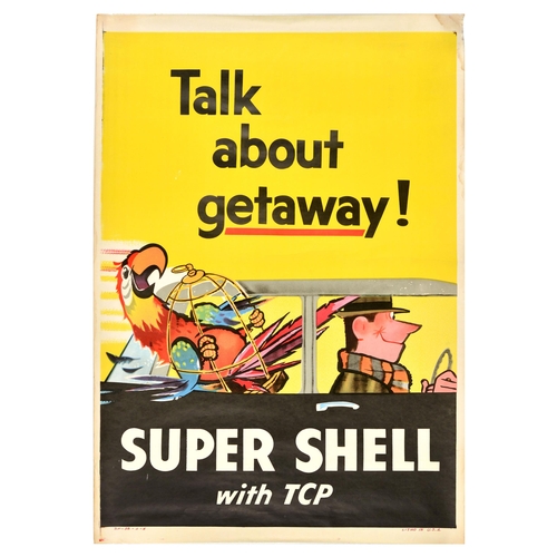 Advertising Poster Super Shell TCP Gasoline Petrol. Original vintage ...