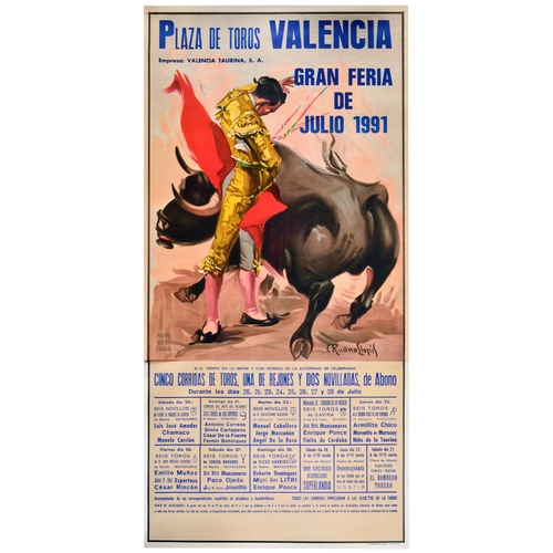 Advertising Poster Great July Fair Valencia Bullfighting Carlos Ruano ...
