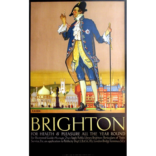 146 - Travel Poster Brighton Dandy Gentlemen Sussex Cox. Original vintage travel advertising poster: Brigh... 