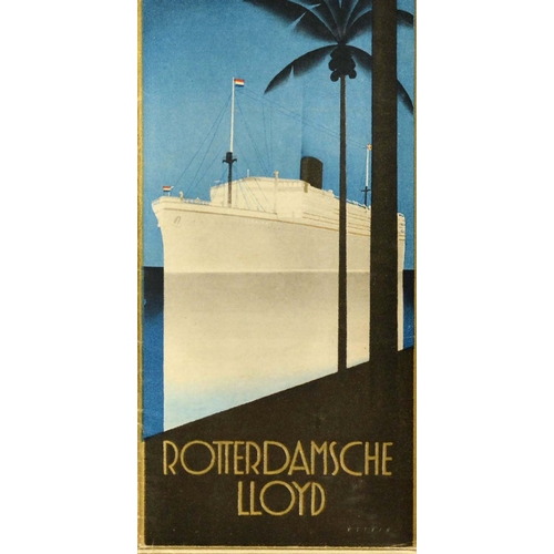 151 - Travel Brochure Art Deco Rotterdamsche Lloyd Cruises. Original vintage travel leaflet advertising Ro... 