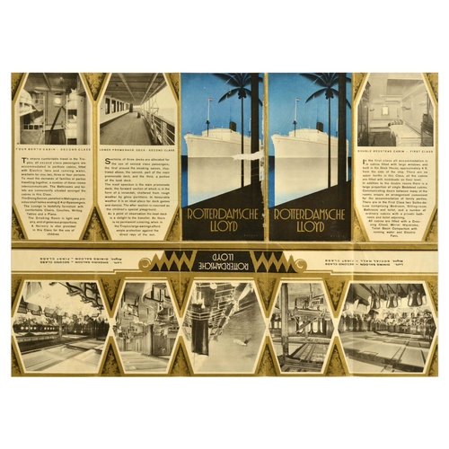 151 - Travel Brochure Art Deco Rotterdamsche Lloyd Cruises. Original vintage travel leaflet advertising Ro... 