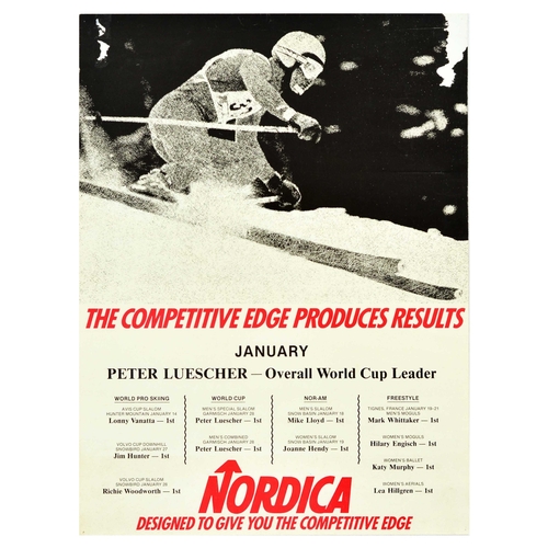 248 - Sport Poster Nordica Skiing Equipment Ski Racing. Original vintage advertising poster for Nordica - ... 